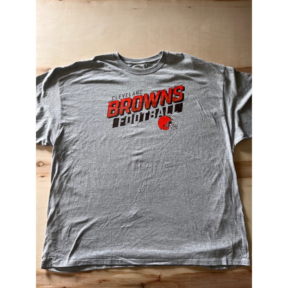 NFL Cleveland Browns Football Graphic T-Shirt Mens 3XL Gray Short Sleeve Tee
